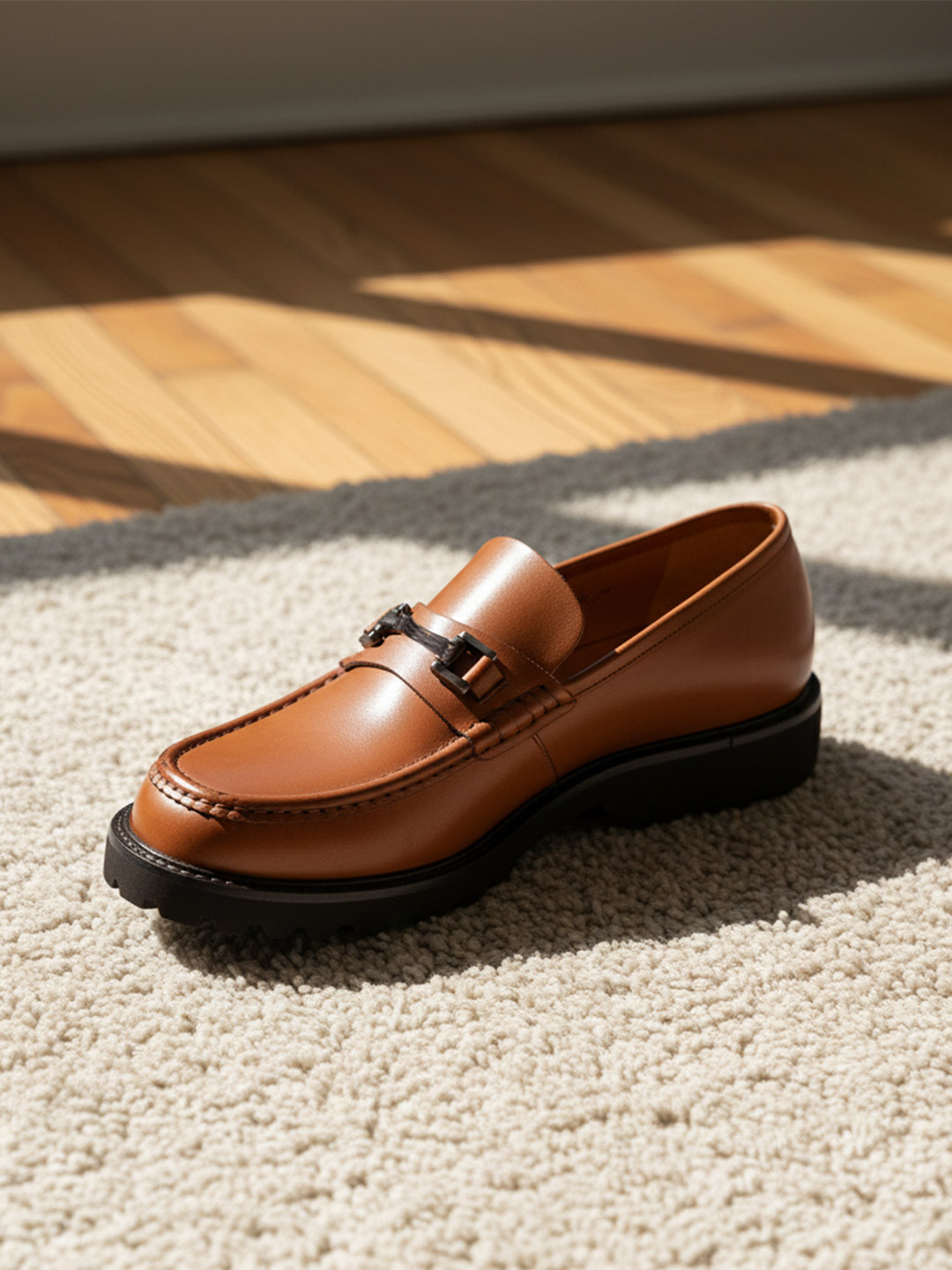 French Connection Men Horsebit Leather Loafers