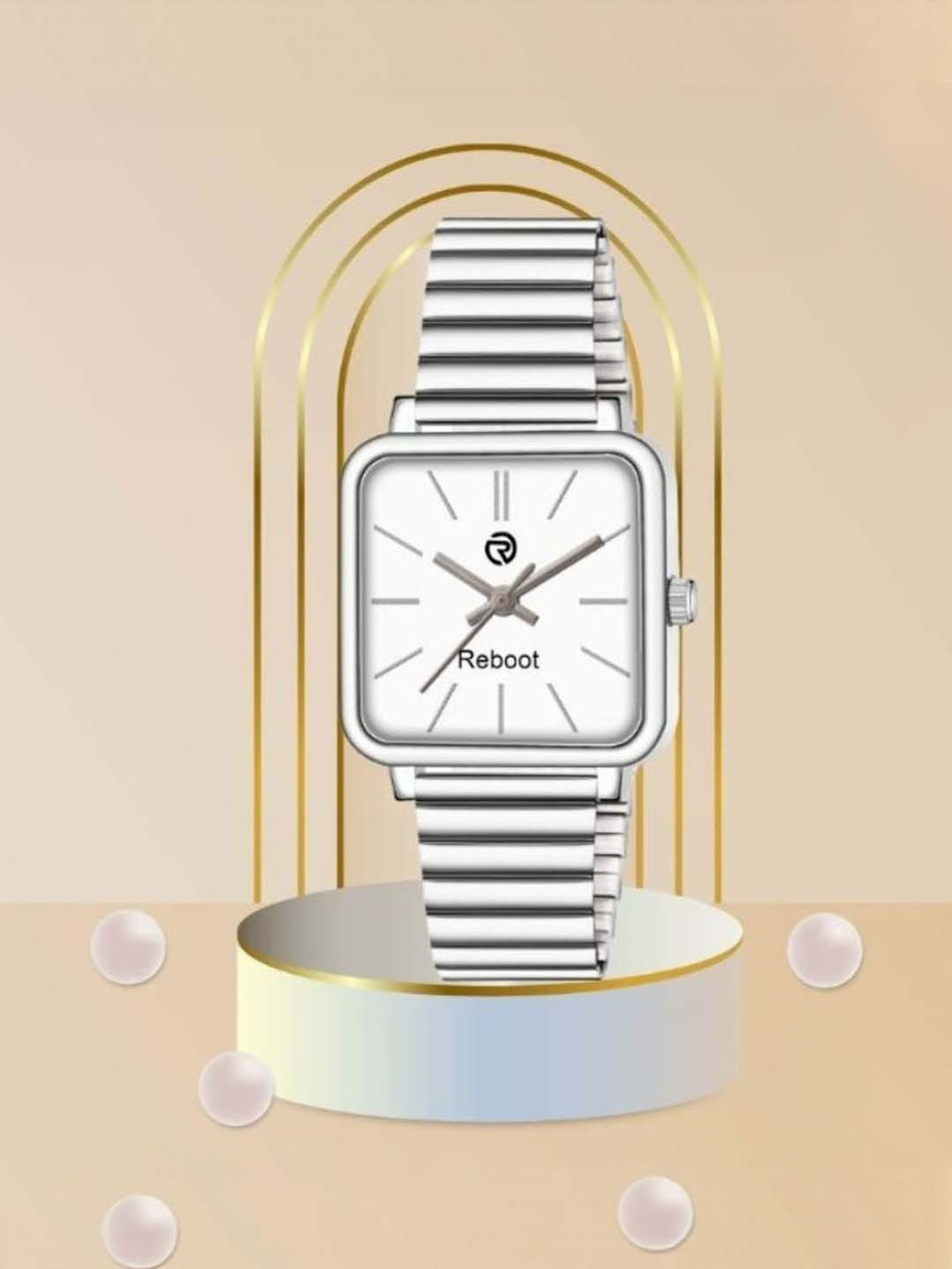 REBOOT Men Dial & Stainless Steel Straps Watch New70_152 Chuan White Designer Square