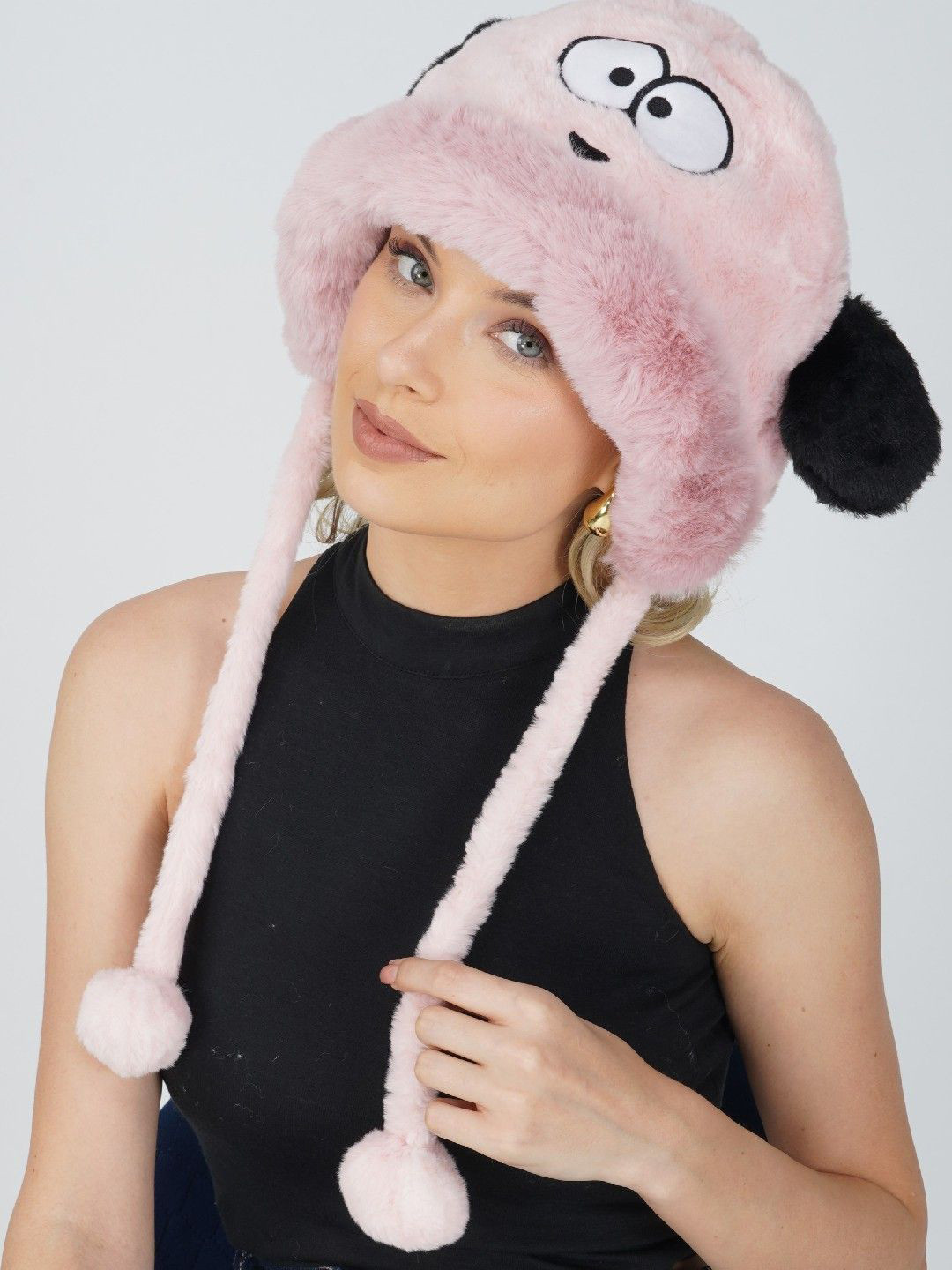 PIFTIF Women Hat Fleece Fur Lined Winter Woollen Beanie