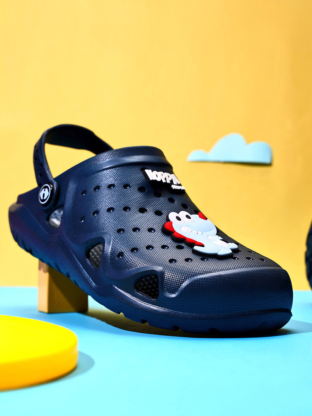 Hoppa Croco Navy Kids Clogs