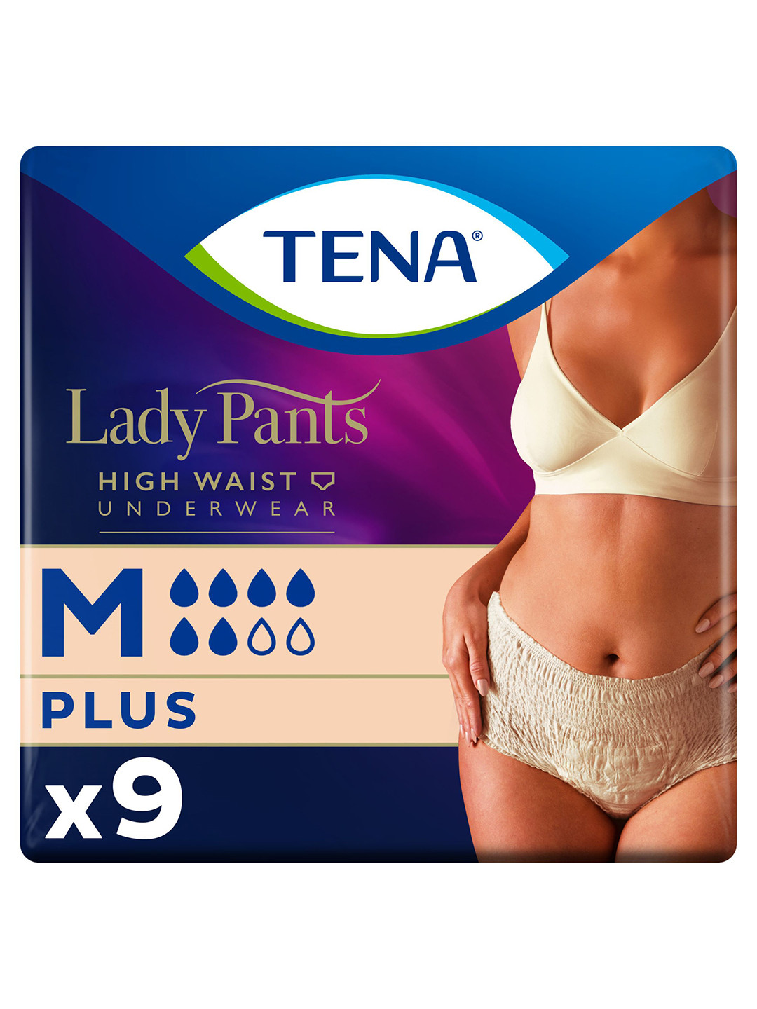 TENA Lady Plus Classic Style Adult Diaper Pants - M - 9 Pieces