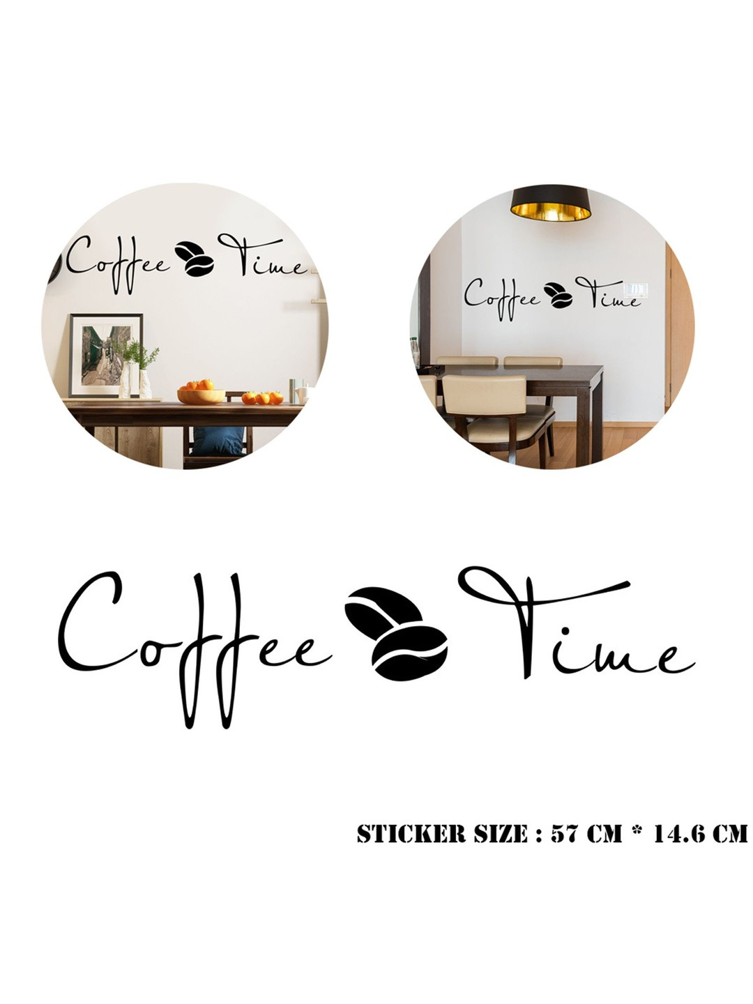Gopalvilla Black Coffee Time-Printed Waterproof Kitchen Stickers