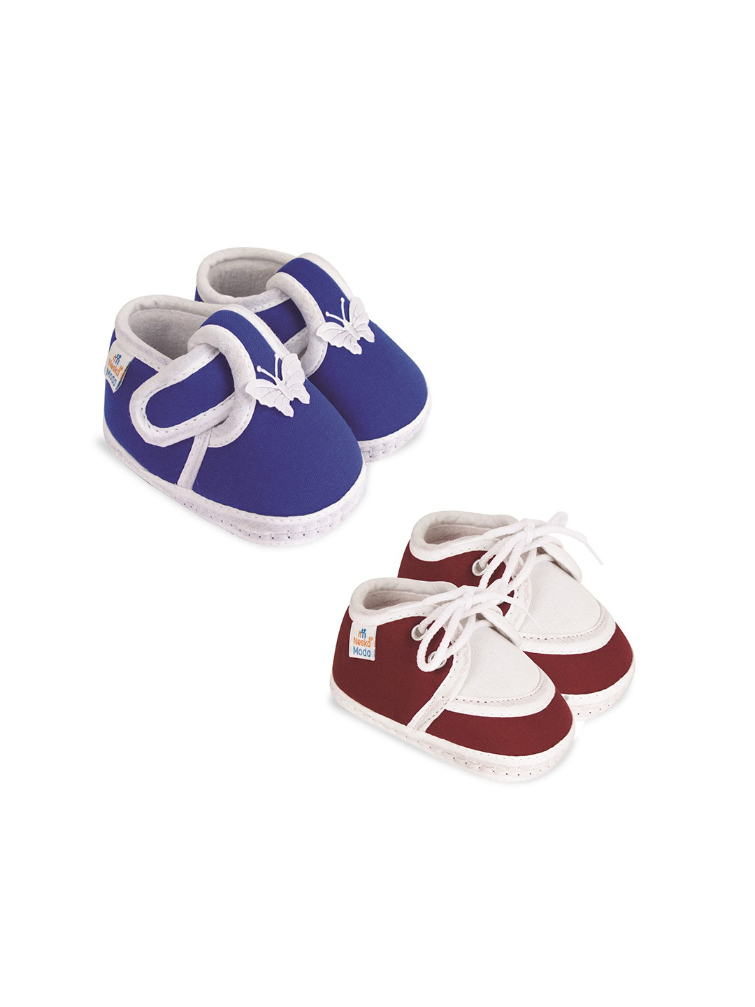 NESKA MODA Kids Pair Of 2 Cotton 6 To 12 Months Booties
