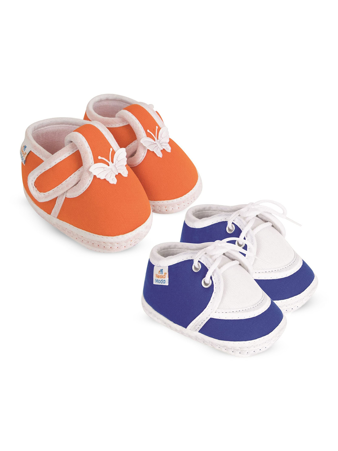NESKA MODA Kids Pair Of 2 Cotton 6 To 12 Month Booties