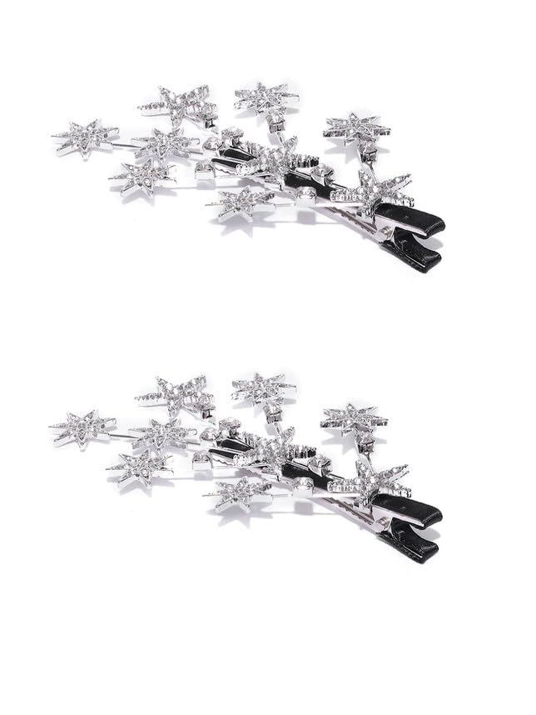 Lyphy Women Set of 2 Star Stone Branches Shape Hair Alligator Hair Clip