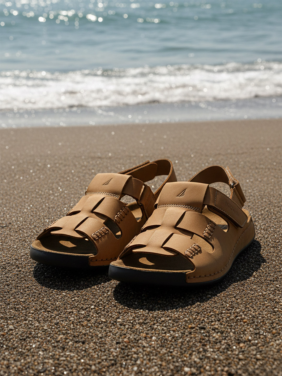 Nautica Men Leather Fisherman Sandals