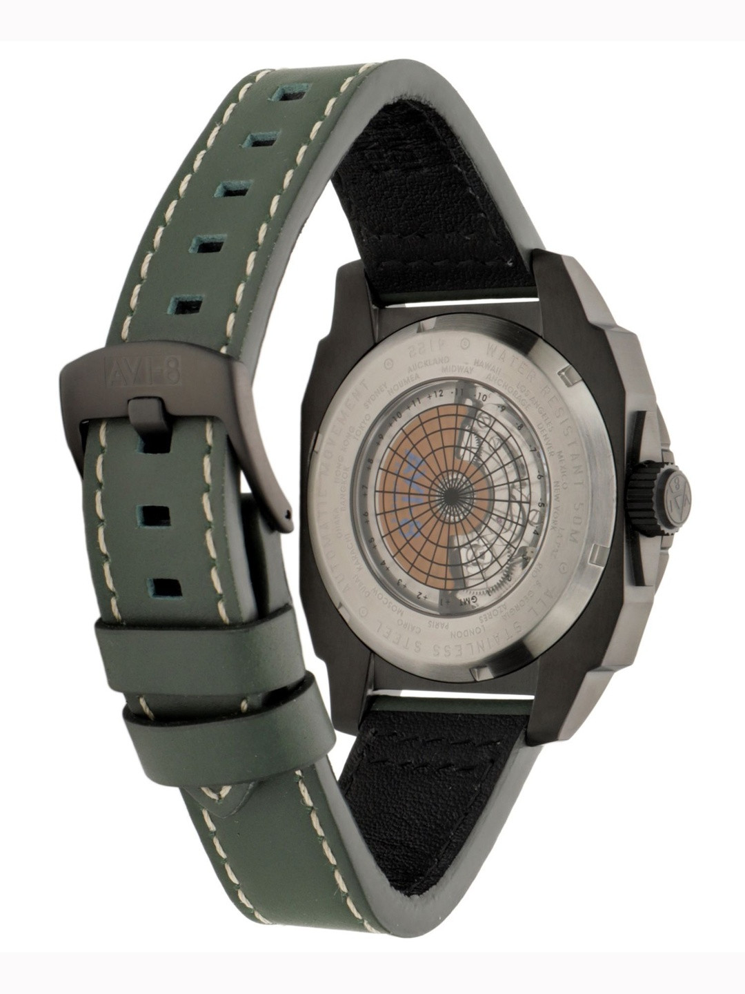 AVI-8 Atlas Gmt Men Brass Dial & Straps Analogue Automatic Motion Powered Watch AV-4122-03