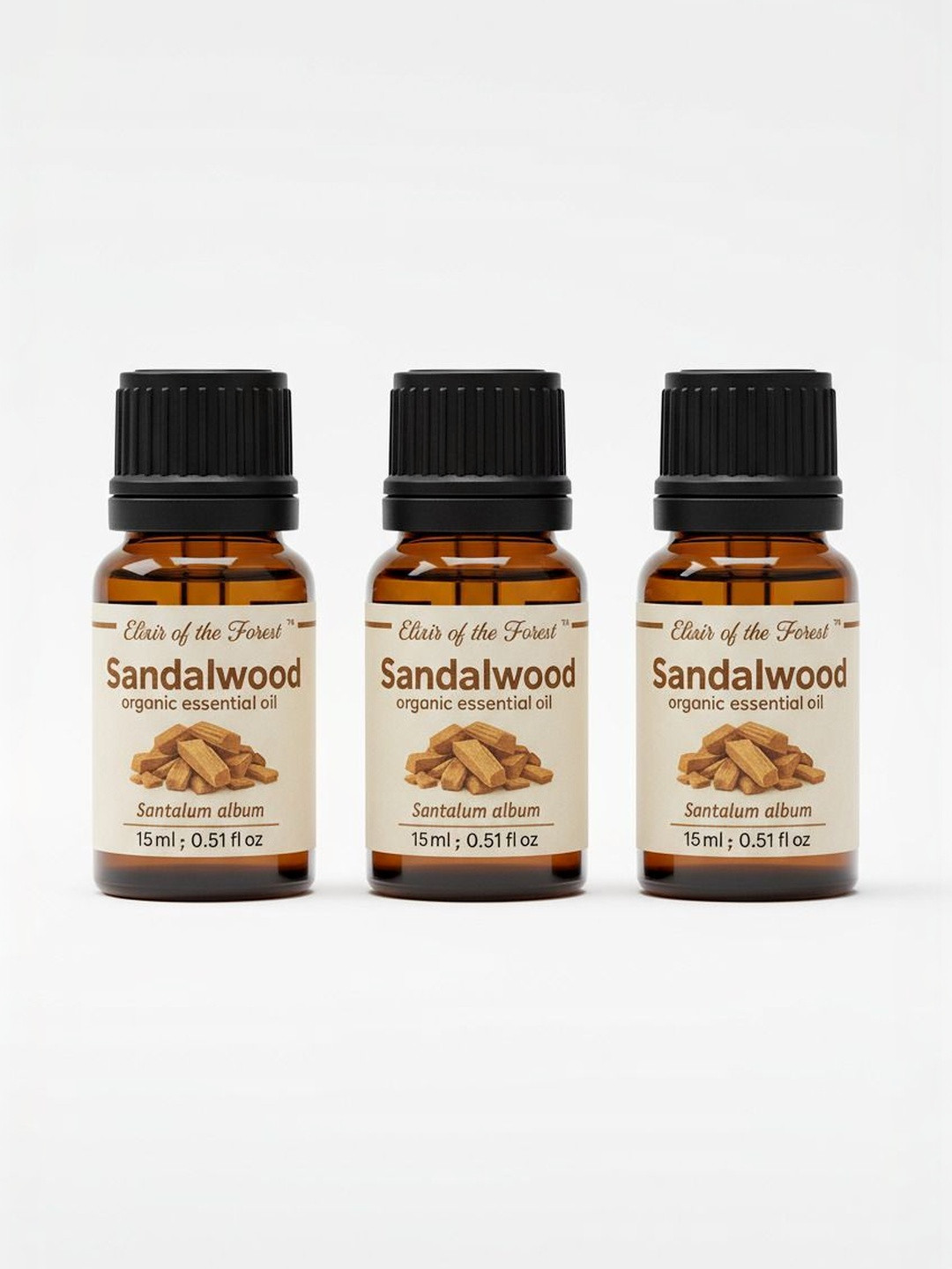 ELIXIR OF THE FOREST Set Of 3 Sandalwood Essential Oil - 15 ml Each