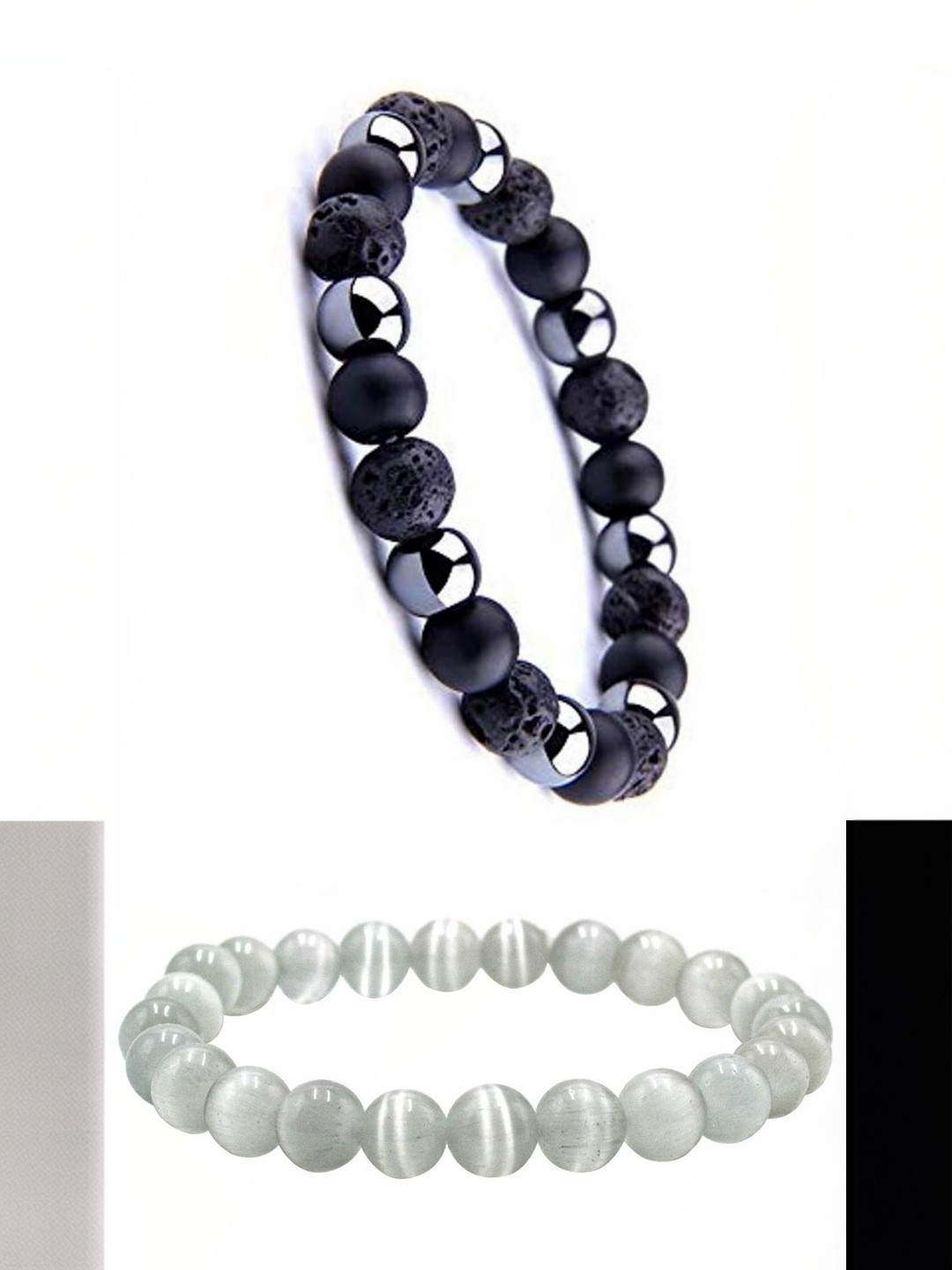 Vanira Women Pack Of 2 Western Elasticated Artificial Beads Bracelet