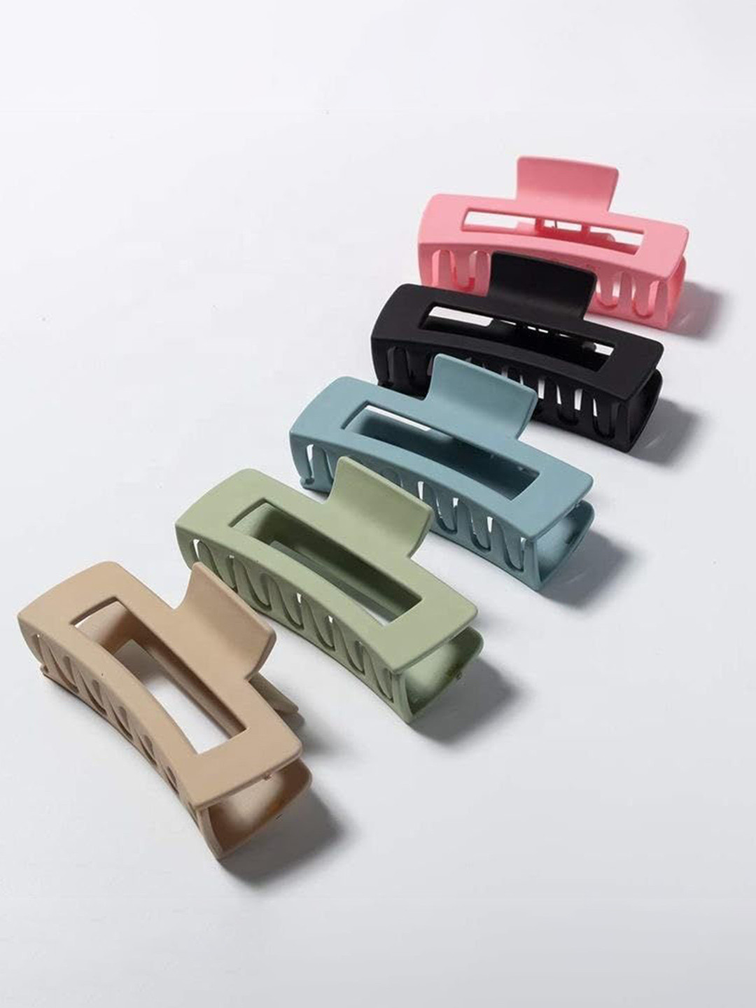 DailyObjects Girls Set of 6 Finished Matt Hair Clutchers Comb Shape Hair Acccessories Claw