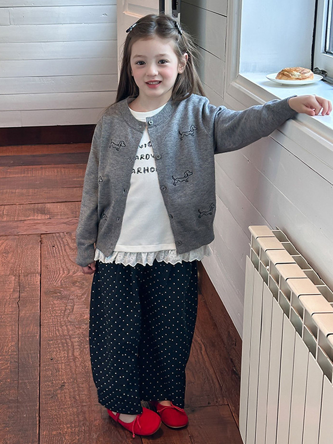 LULU & SKY Girls Animal Graphic Printed Cardigan