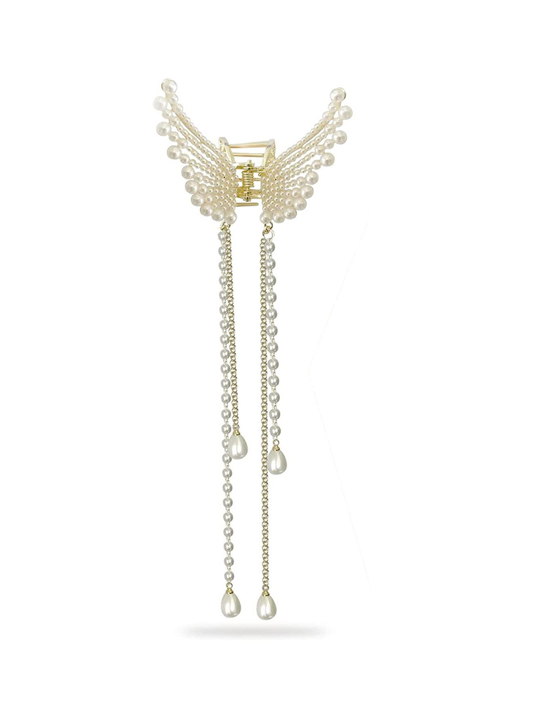 Axpro Women Butterfly Pearls Clutcher Claw Clip