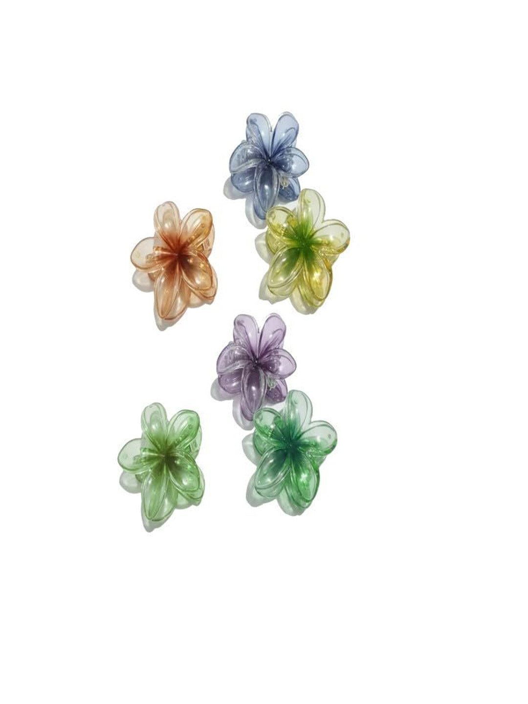 Watch junction Women Set of 6 Flower Shape Claw Clip Hair Accessory