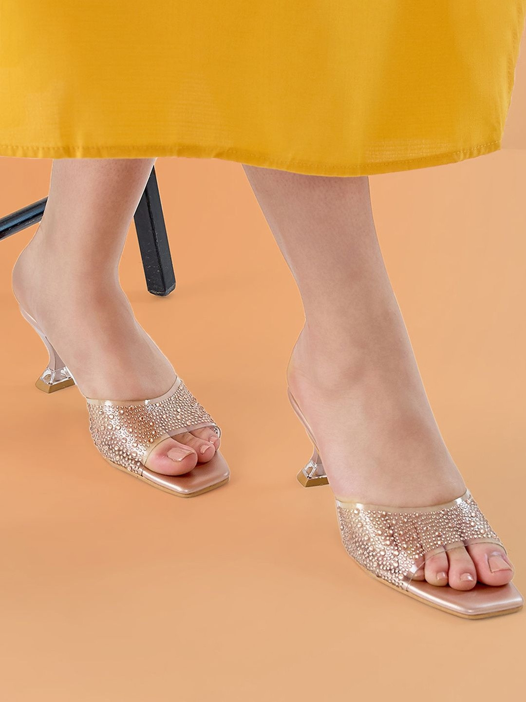 Rocia Embellished Diamond Studded Party Block Heel Sandals
