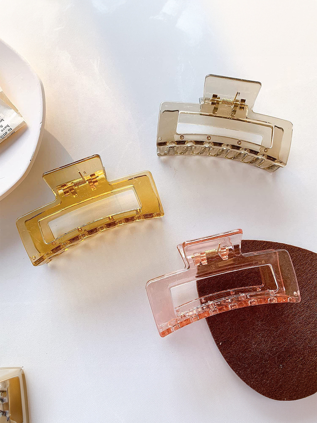 MADHAVWATCH Women Set of 6 Transparent Claw Clip