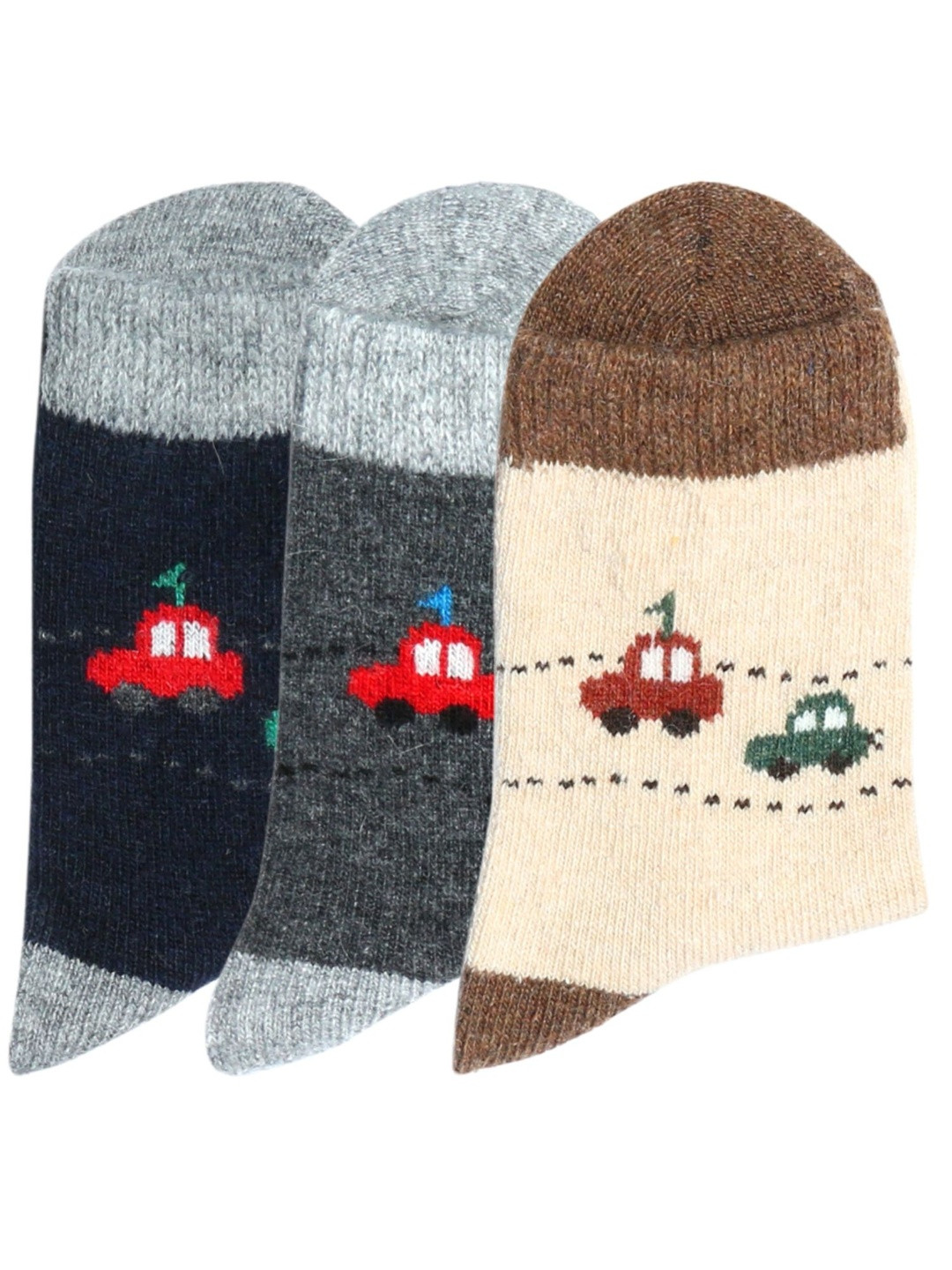 N2S NEXT2SKIN Pack of 3 Infant Kids Color Blocked Ankle Length Socks