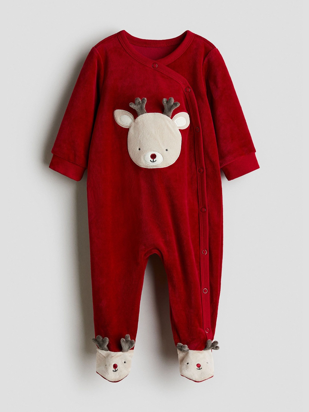 H&M Velour Sleepsuit With Full Feet