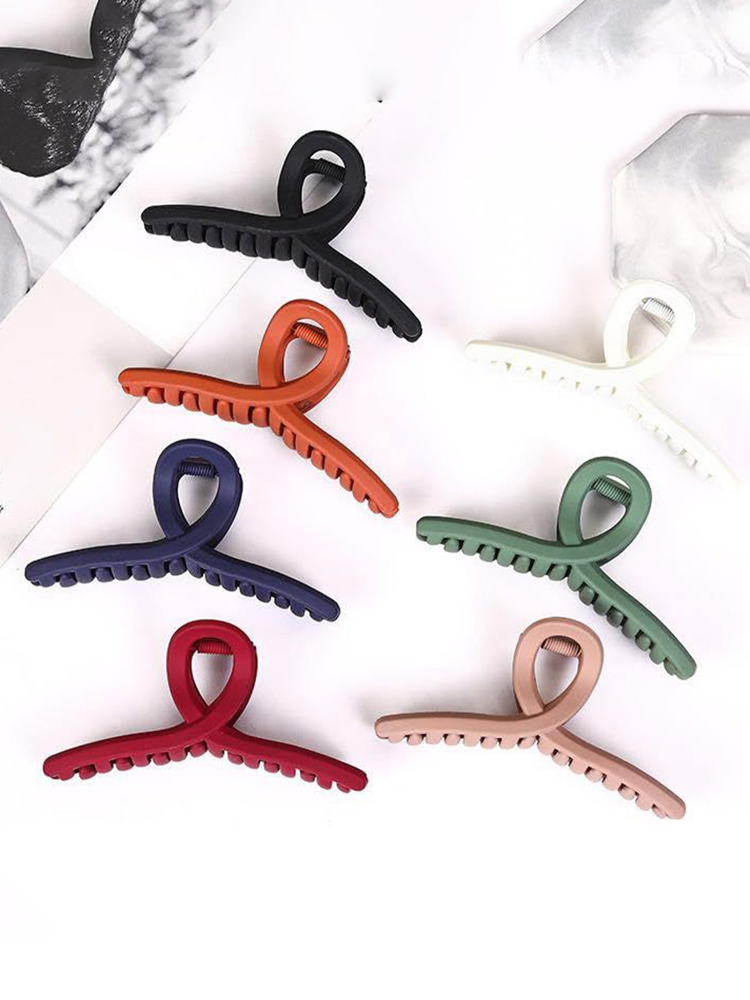 DailyObjects Women Set of 4 Hair Claw Matt Finished T Shape Hair Clutchers