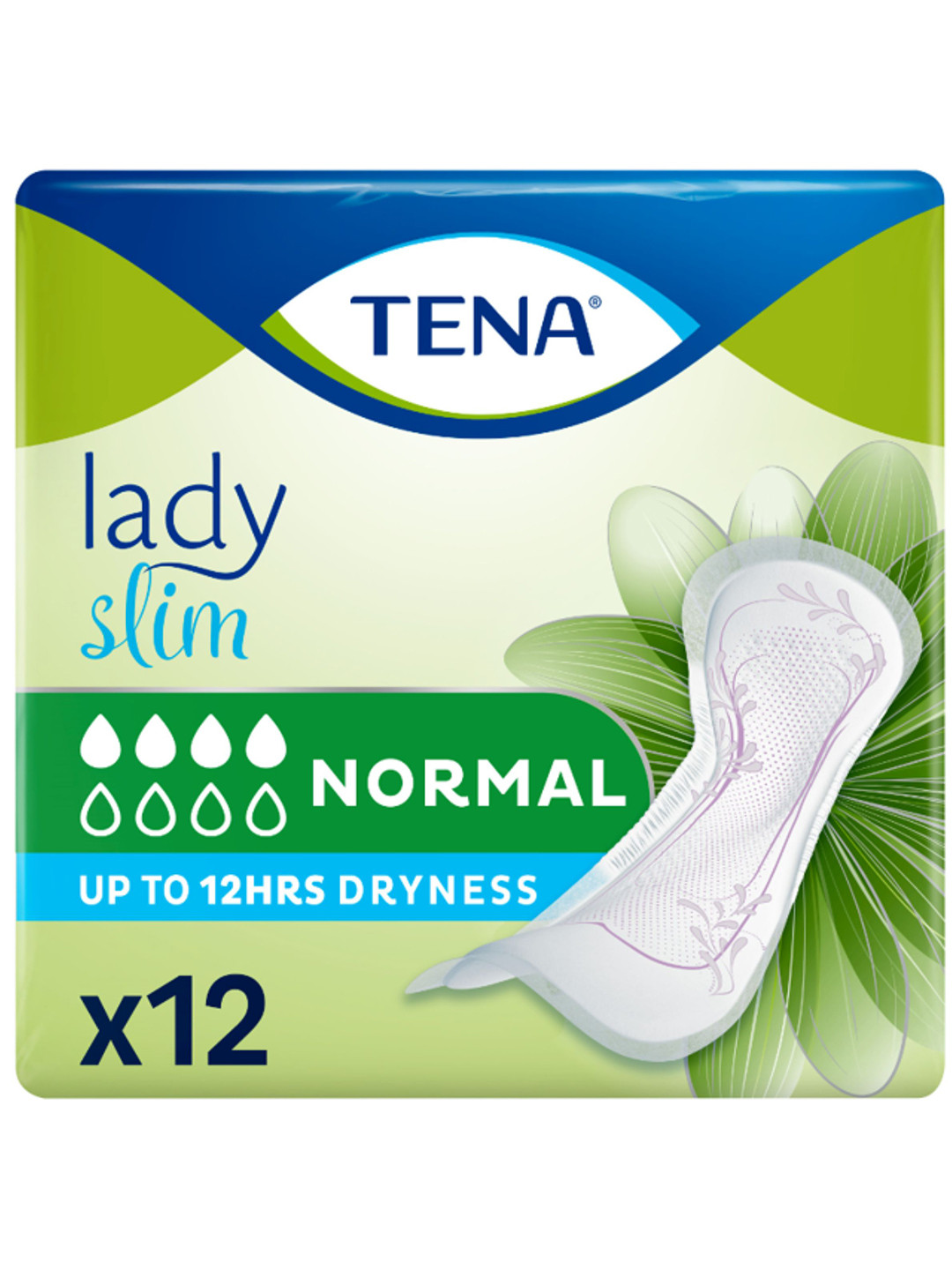 TENA Lady Slim Incontinence Pads - 12 Pieces - Normal