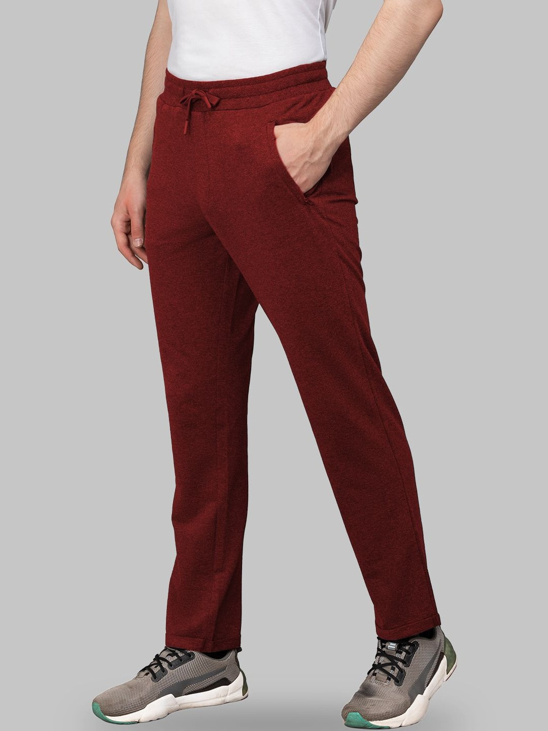 MACHO Men Cotton Relaxed-Fit Loop Knit Track Pants