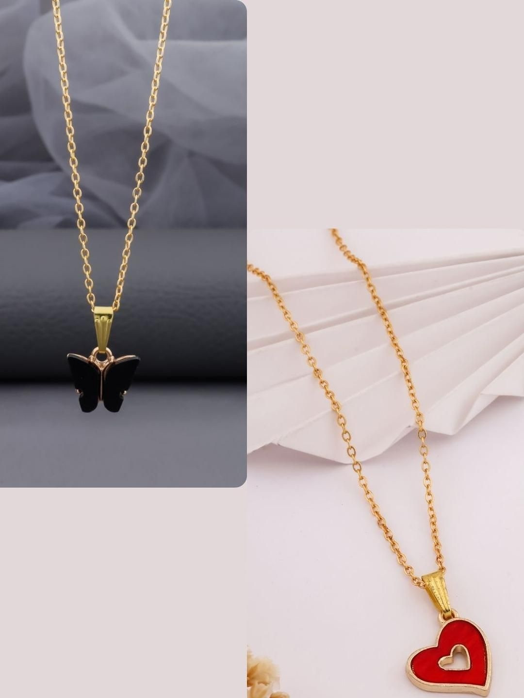SZN Women Pack Of 2 Gold-Plated Necklace