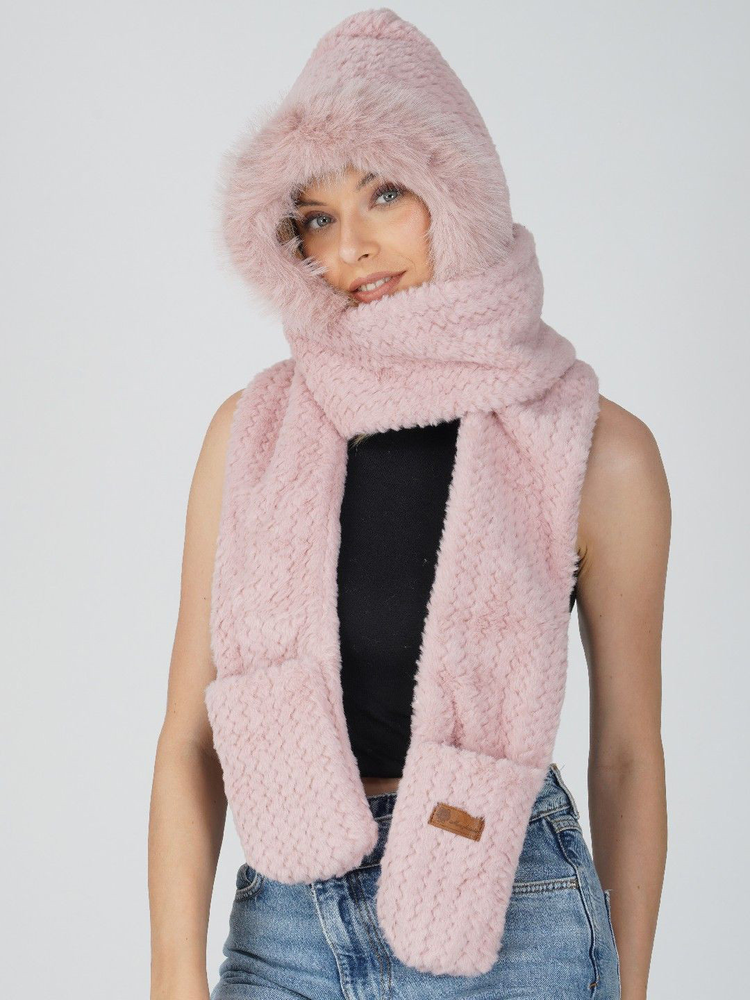 2 KOLPOL Women Woollen 3 In 1 Cap Scarf & Gloves