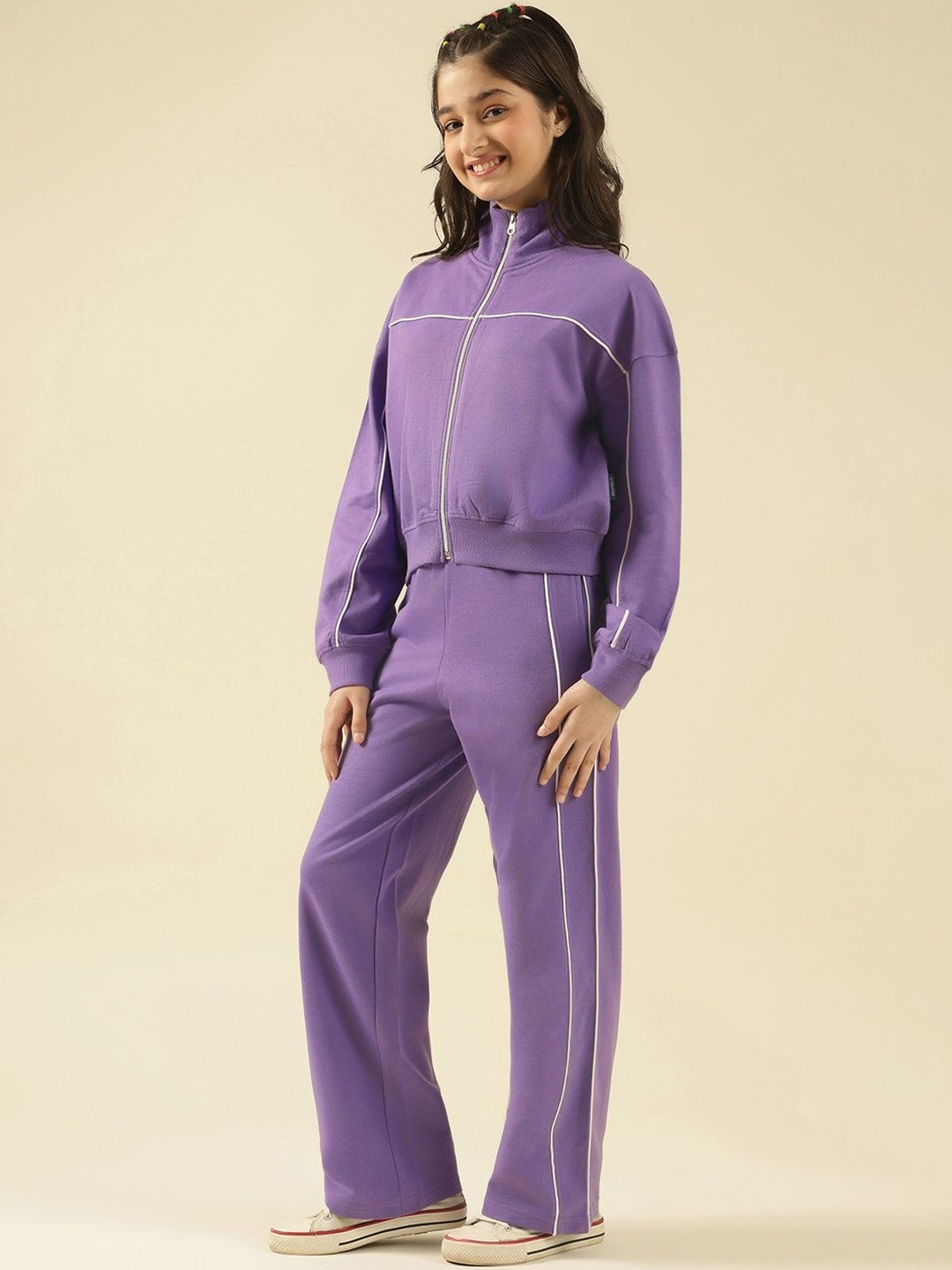 Lil Tomatoes Girls Mock Collar Cotton Tracksuits