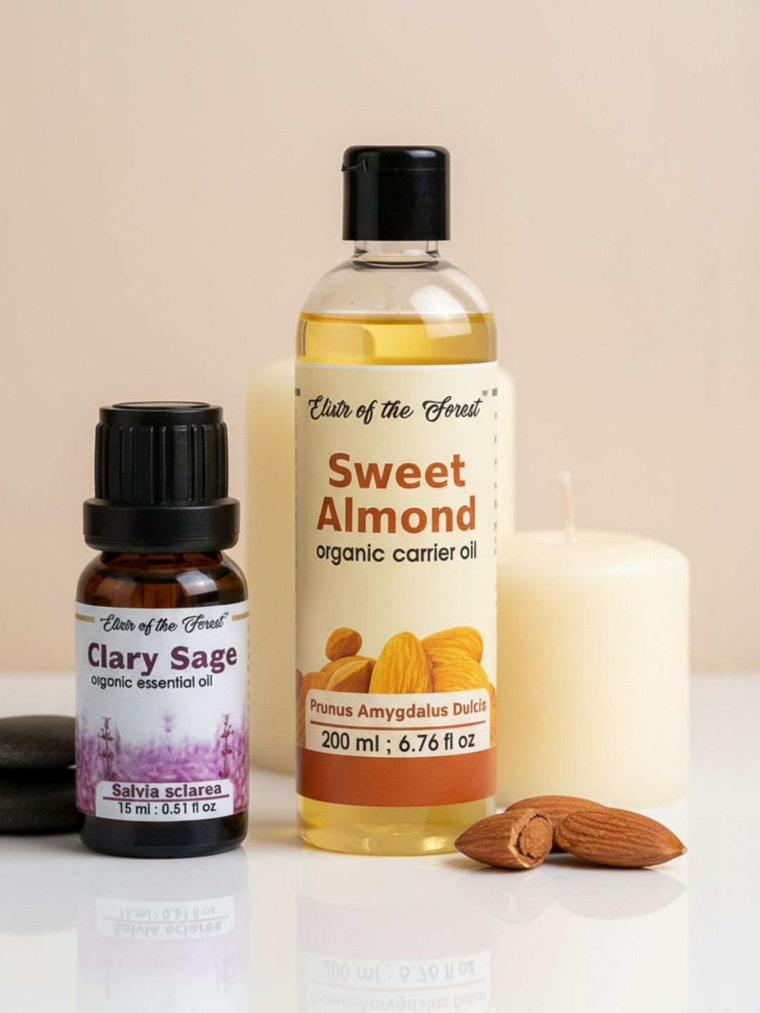 ELIXIR OF THE FOREST Set Of 2 Clary Sage - 15 ml & Sweet Almond Oils - 200 ml