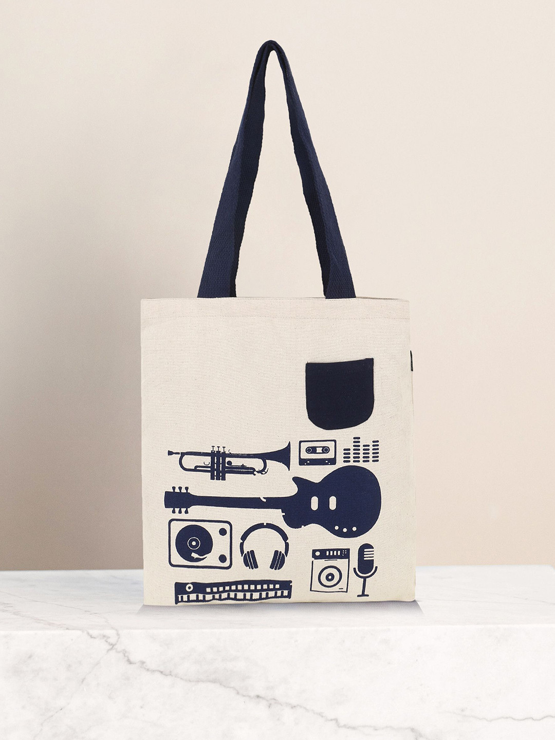 the sack co Women Printed Non-Detachable Sling Strap Shopper Tote Bag