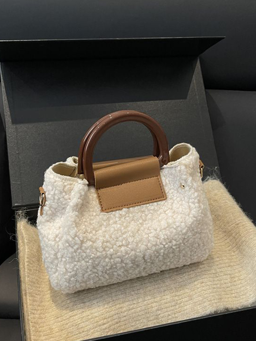 StyleCast x Revolte Textured Small Structured Handheld Bag