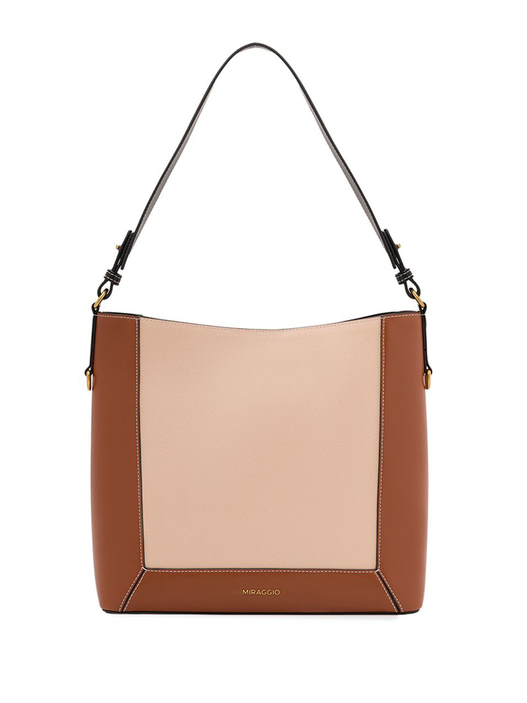MIRAGGIO Women Colourblocked PU Structured Hobo Bag