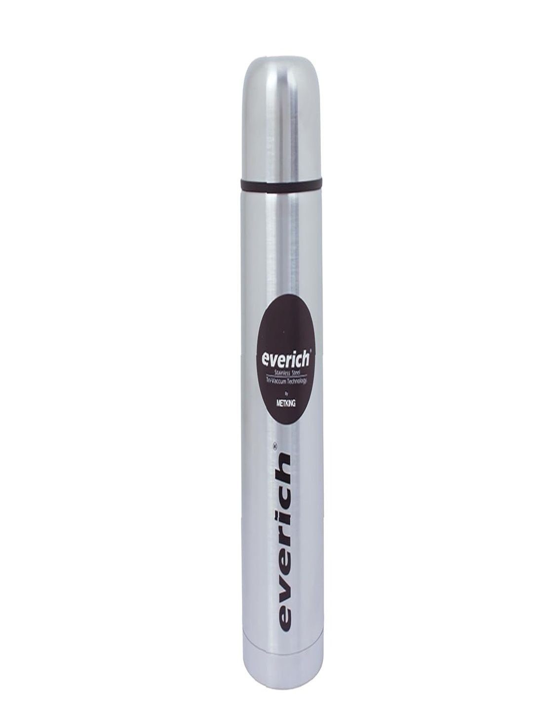 METKING Metallic Grey Brand Logo Stainless Steel Double Wall Vacuum Water Bottle- 500 ml