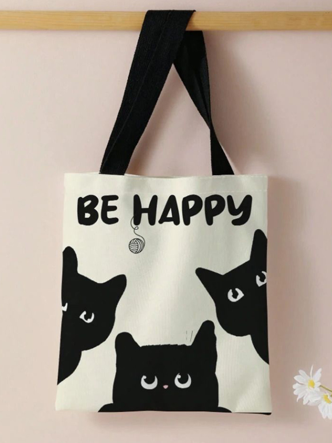 the sack co Women Animal Printed Monochrome Shopper Canvas Sling Bag