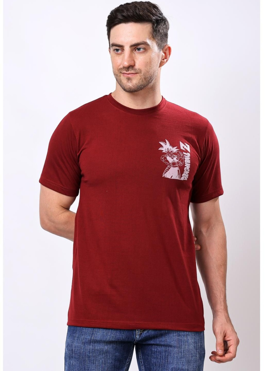Balaji Trading Com Men Graphic Printed Short Sleeves Round Neck Cotton Oversized T-shirt