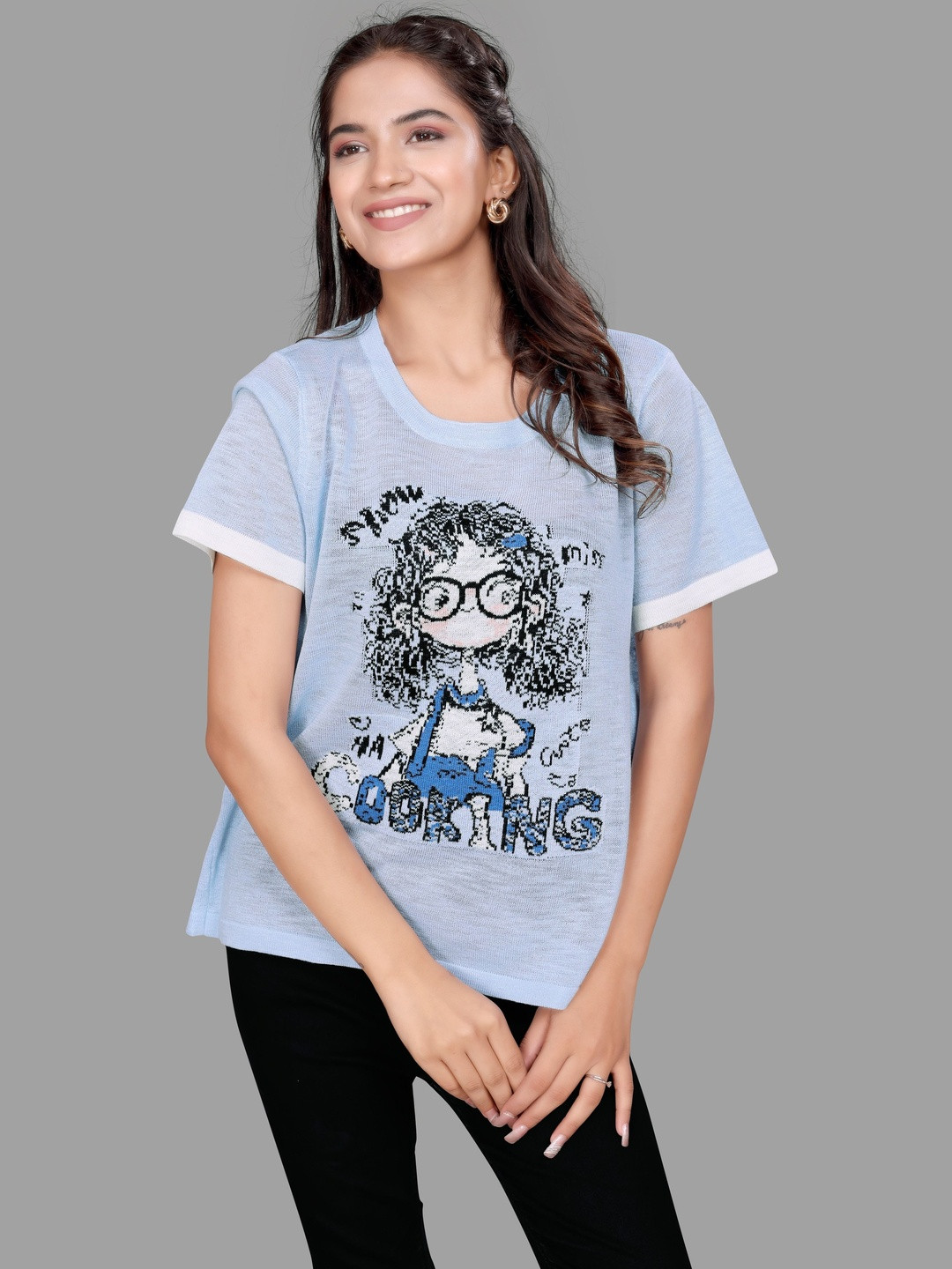 Madborn Creation Women Graphic Print Short Sleeve T-Shirt