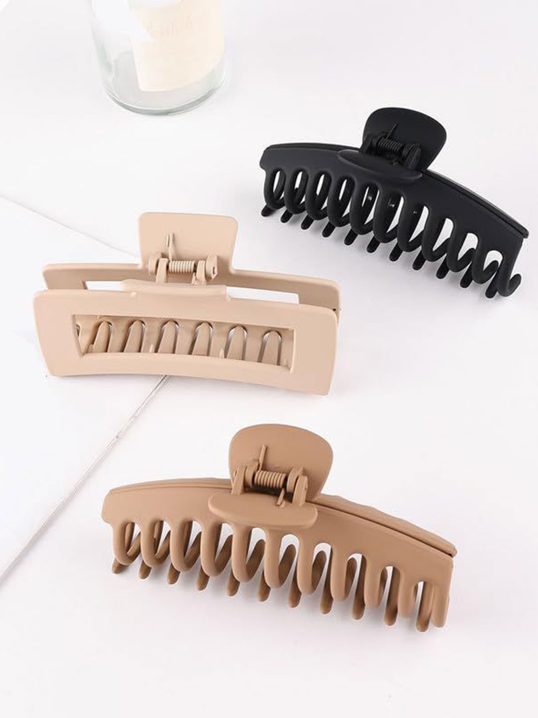 DailyObjects Women Set Of 3 Matt light combination Hair Accessories Claw Clip