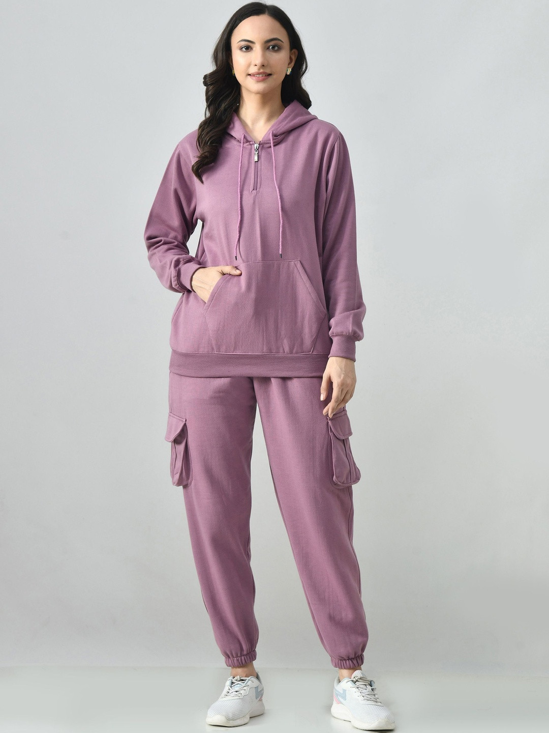 BAESD Warm Solid Cargo Style Hoodie Tracksuit