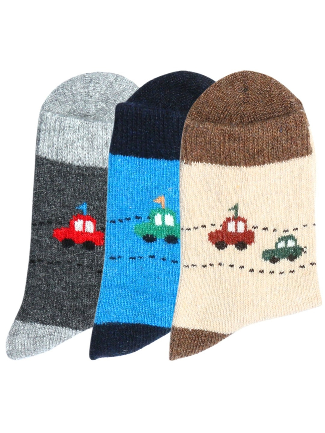 N2S NEXT2SKIN Pack of 3 Infant Kids Color Blocked Ankle Length Socks