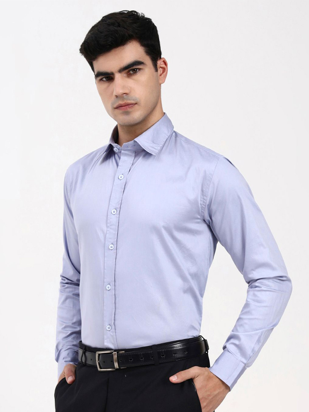 Ya Qalbi Men Spread Collar Long Sleeves Premium Tailored Fit Organic Cotton Formal Shirt