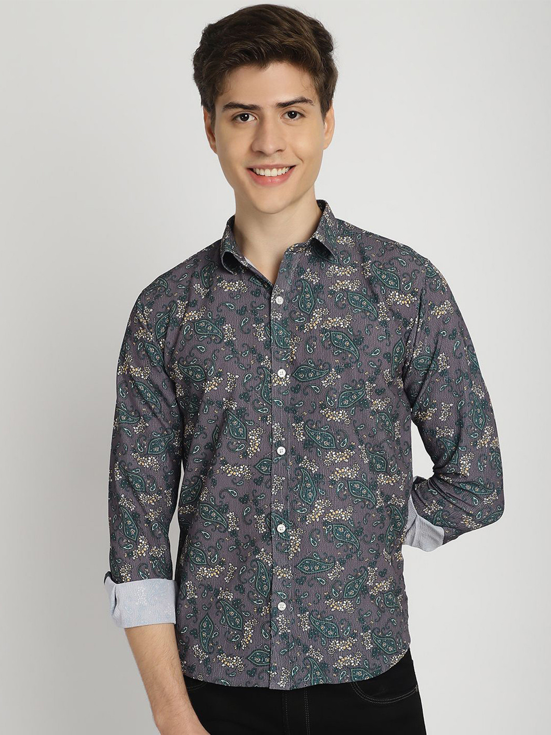 WISTORA Men Ethnic Motifs Printed Regular Fit Casual Shirt