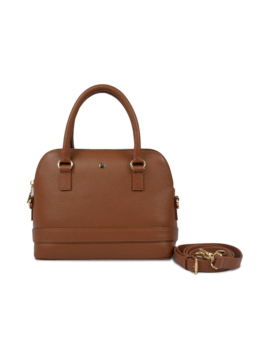El'Curio Women Textured Leather Half Moon Shoulder Bag with Cut Work
