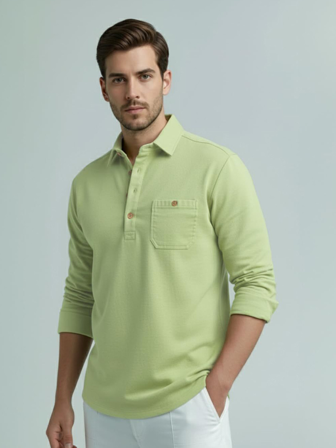 Vida Loca Solid Shirt Collar Short Straight Kurta