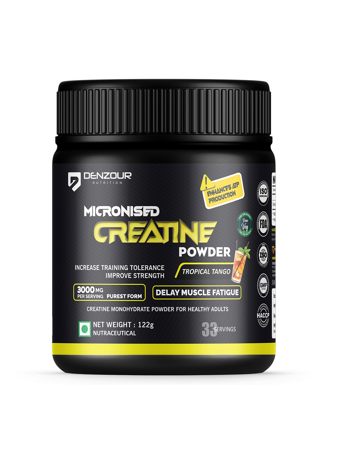 DENZOUR NUTRITION Micronised Creatine Powder- 122 g- Tropical Tango