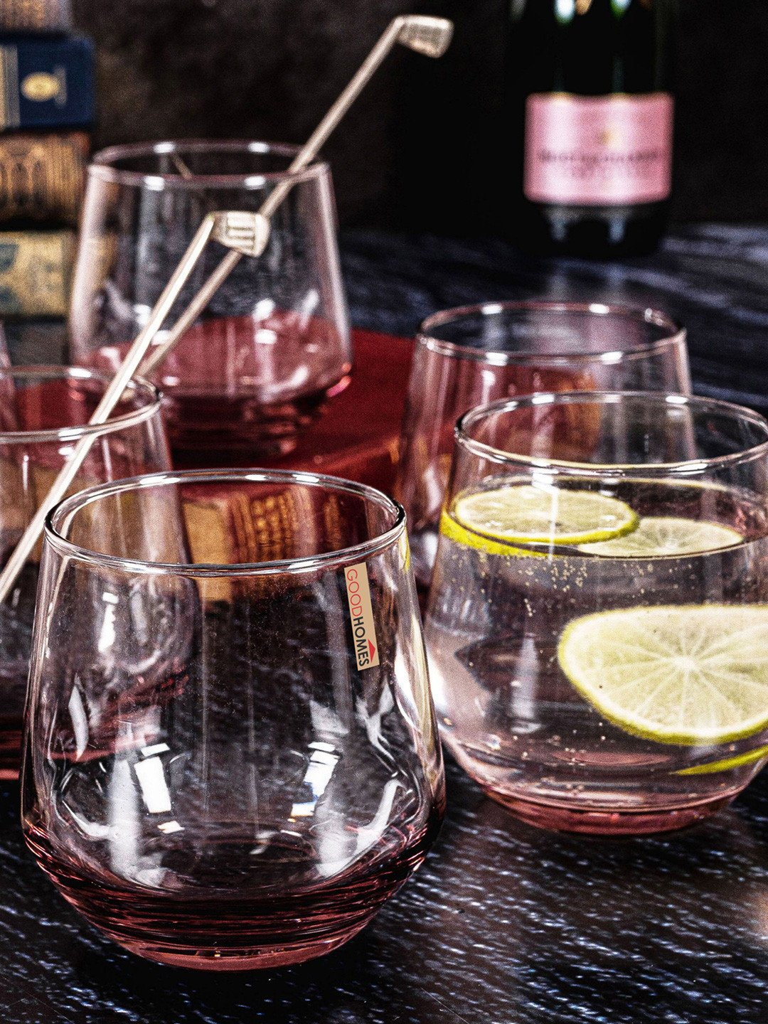 GOODHOMES Unisex Transparent 4 Pieces Water Glasses 360ml