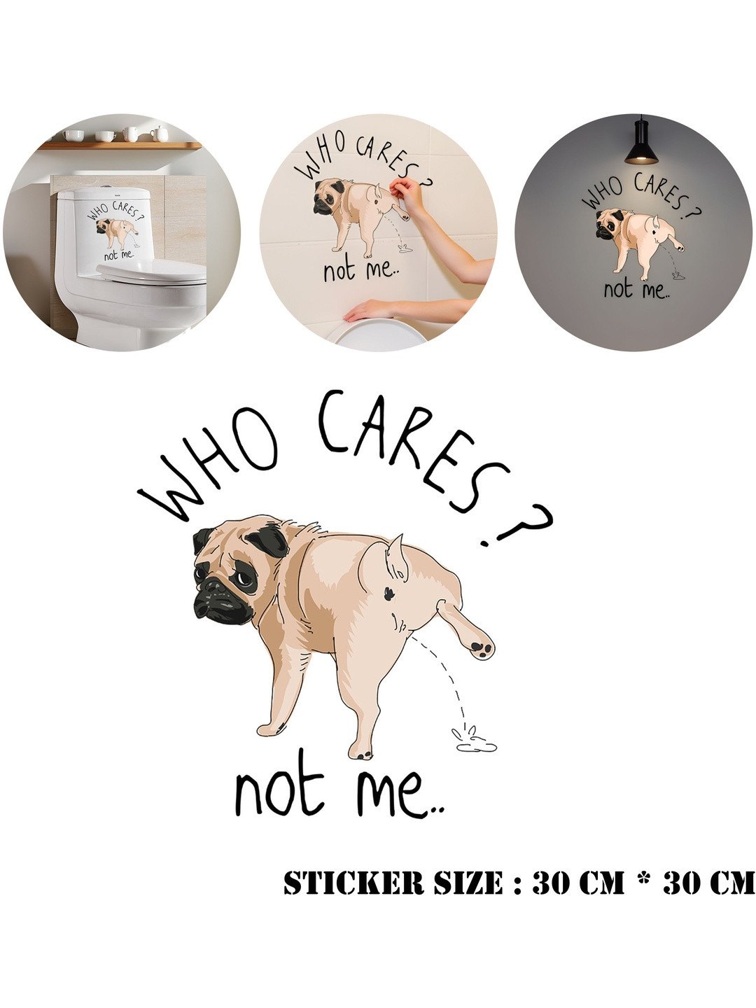 Gopalvilla Funny Cartoon Dog Pee-Printed Waterproof House Stickers