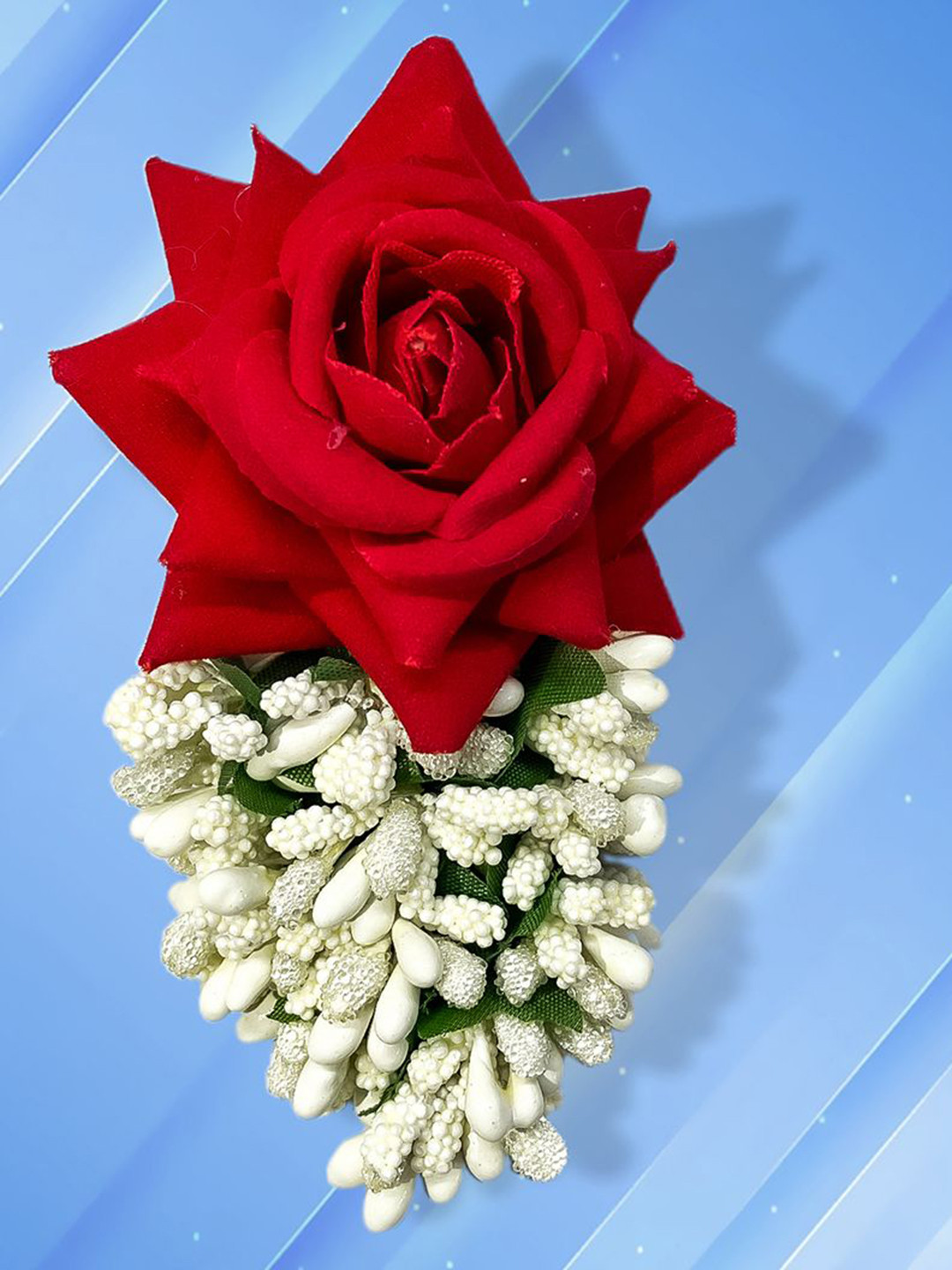 LYKAA Women Embellished Red Rose and White Buds Hair Accessory Set