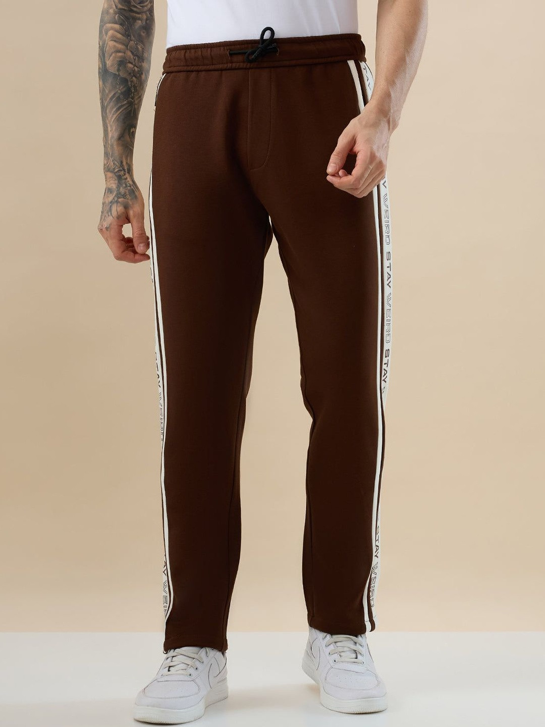 Status Quo Men Printed Side Stripe Mid-Rise Track Pants