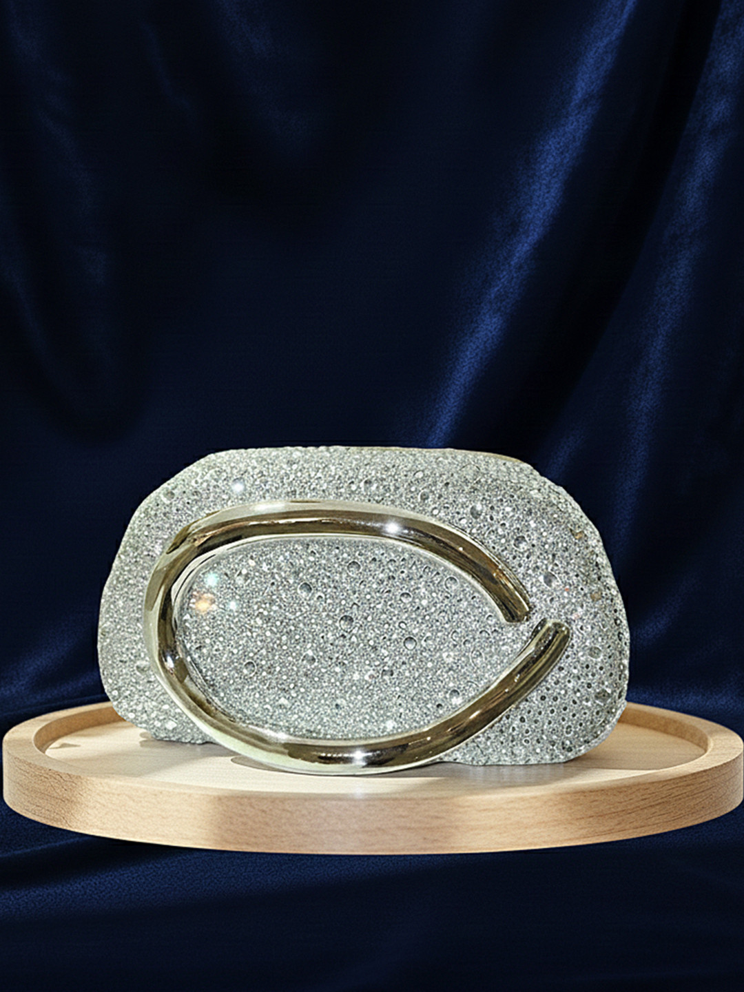 bebe Embellished Rhinestone Studded Box Clutch