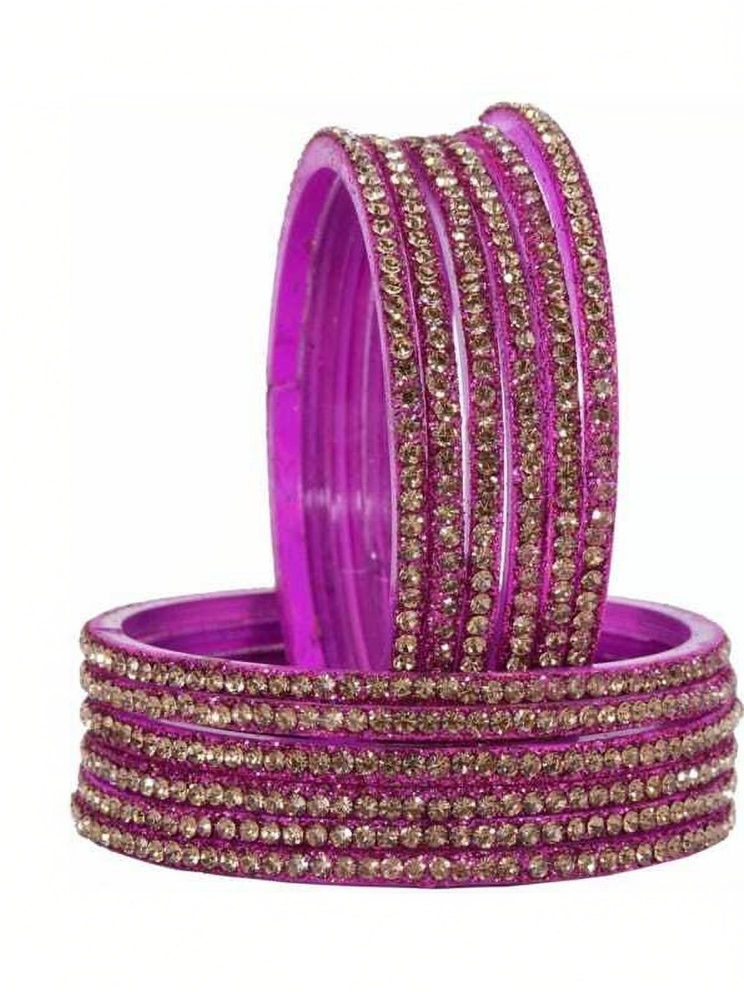 LLL FASHION Set Of 12 Stone Studded Bangles