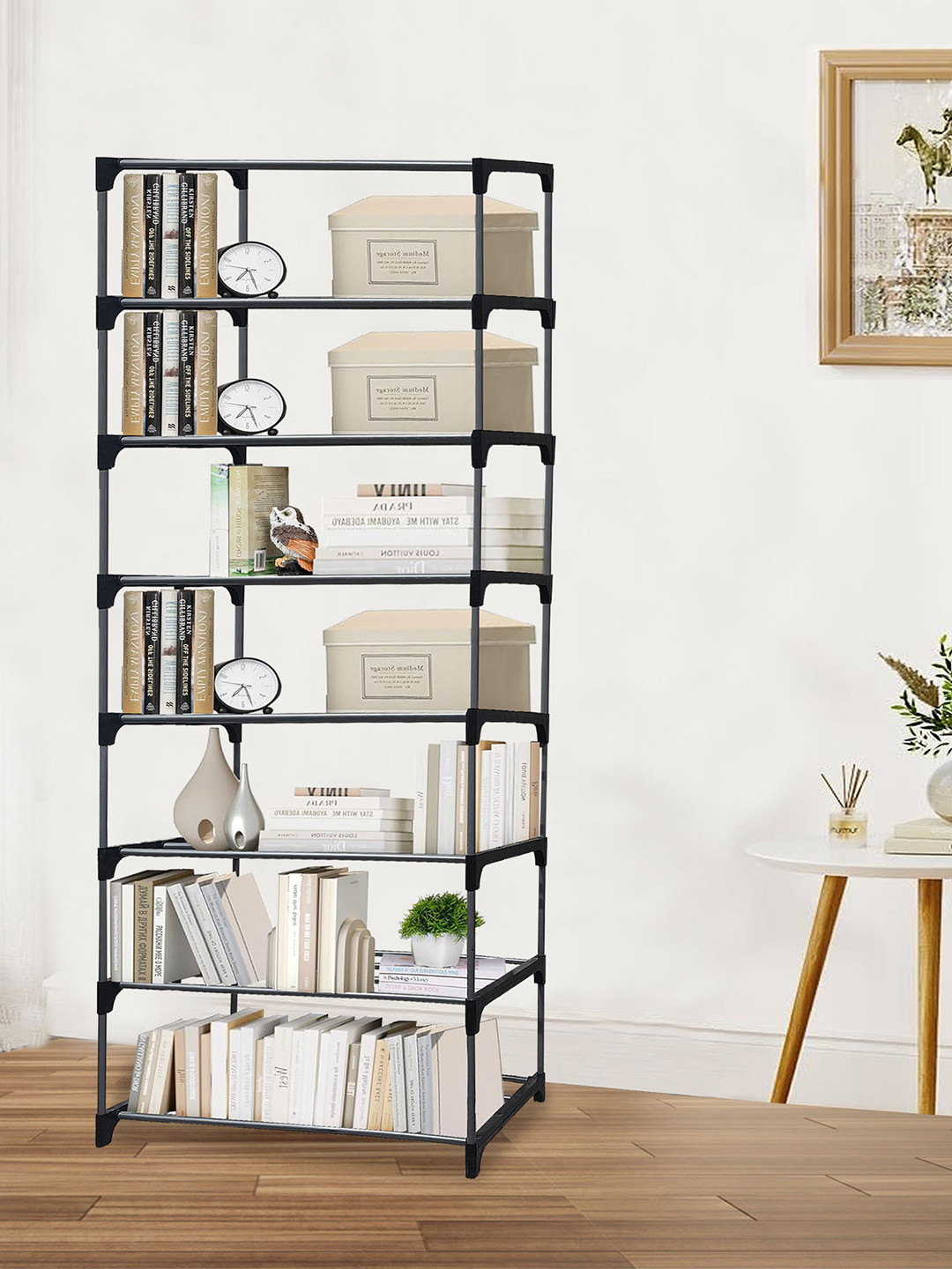 Urban Choice Black 8 Tier Collapsible Shelf Rack